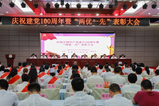 芜湖市中医医院召开庆祝中国共产党成立100周年暨“两优一先”表彰大会(图1)